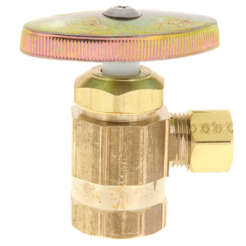Main product image of 1/2" FIP x 3/8" OD Compression Multi-Turn Angle Stop Valve, Lead Free (Rough Brass)
