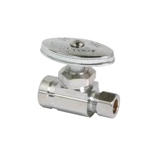 Main product image of 1/2" FIP x 1/2" OD Compression Multi-Turn Straight Stop Valve, Lead Free (Chrome)