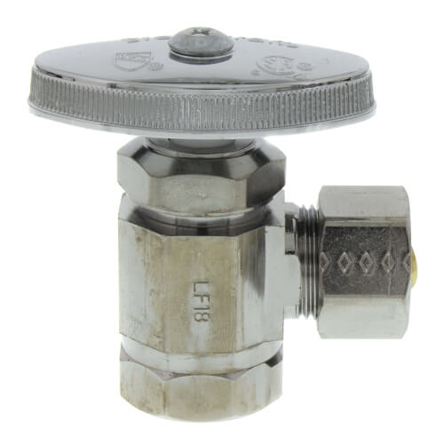 Main product image of 1/2" FIP x 1/2" OD Compression Multi-Turn Angle Stop Valve, Lead Free (Chrome)