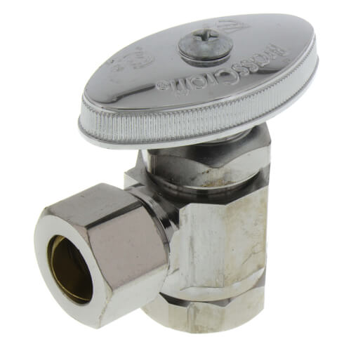Main product image of 1/2" FIP x 1/2" OD Compression Multi-Turn Angle Stop Valve, Lead Free (Chrome)