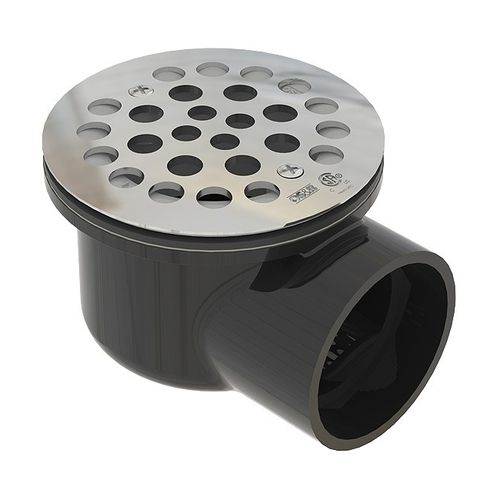 Main product image of 2" ABS Round Side Outlet Shower Drain (Brushed Nickel)