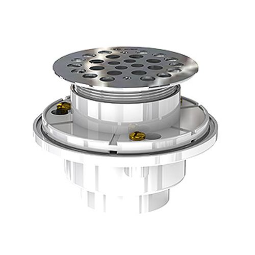 Main product image of 2" Testable PVC Round Shower Drain for Tile Bases (Stainless Steel)