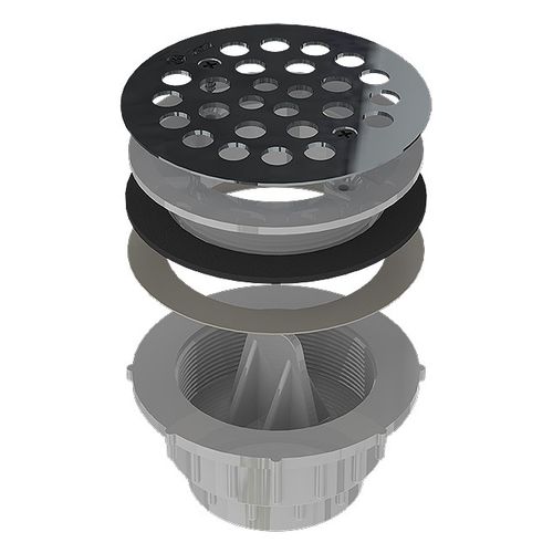 Main product image of 2" Testable PVC Round Shower Drain for Molded Bases (Stainless Steel)
