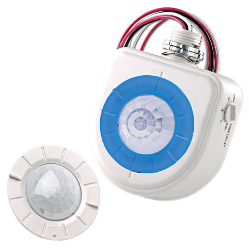 Main product image of PIR 360 Degree Occupancy Sensor w/ 3 Interchangeable Lenses: High-Bay, Fixture Mount & Aisle way - White