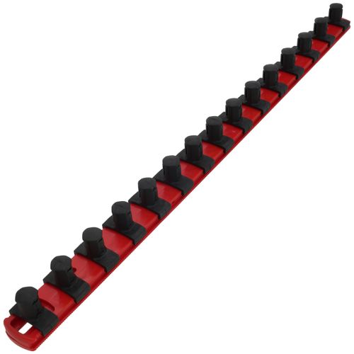 Main product image of 1/2" Drive x 18" Socket Rail, 15 Clips (Red)