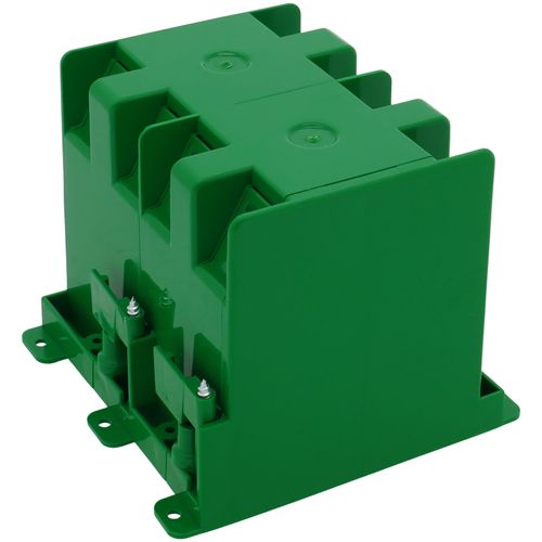 Main product image of 32 Cubic Inch 2-Gang Old Work Non-Metallic Outlet Box w/ 4 Wings & 8 Knockouts (3.5" x 4.06" x 4.25")