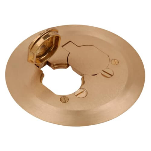 Main product image of 5-3/4" Dia. One-Piece Brass Carpet Plate for Flush Service Floor Boxes