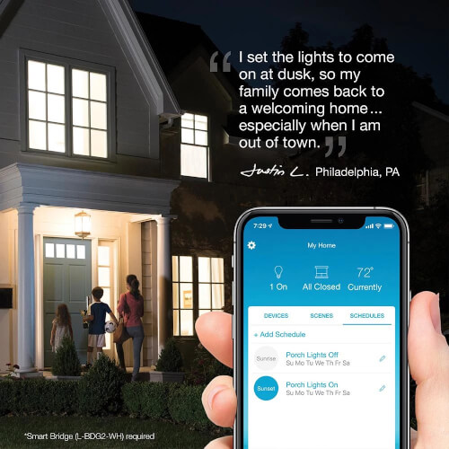 Main product image of Caseta Smart Plug-In Lamp Dimmer Kit, 100W LED Lamp Dimmer and 3-Button with Raise/Lower Pico Smart Remote, P-PKG1P-WH, White