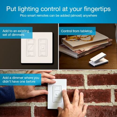 Main product image of Caseta Smart Plug-In Lamp Dimmer Kit, 100W LED Lamp Dimmer and 3-Button with Raise/Lower Pico Smart Remote, P-PKG1P-WH, White
