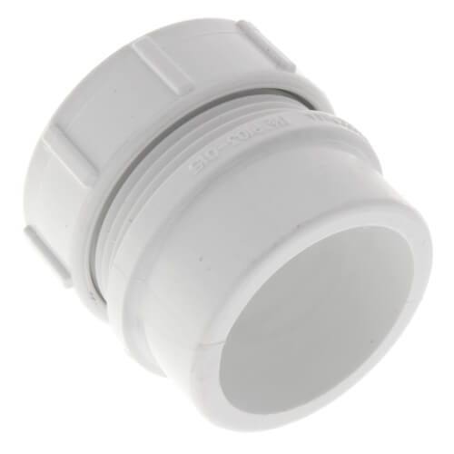 1-1/2" PVC DWV Male Trap Adapter w/ Plastic Nut and Washer (Spigot x Slip)