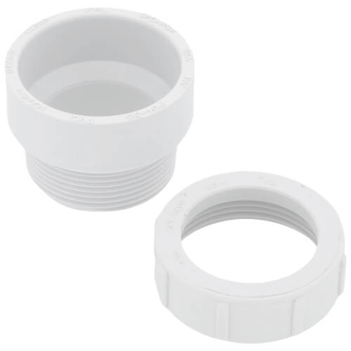 1-1/2" PVC DWV Female Trap Adapter w/ Plastic Nut and Washer (Hub x Slip)