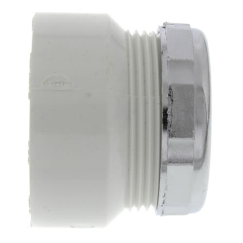 Main product image of 1-1/2" x 1-1/4" PVC DWV Female Trap Adapter w/ Chrome Nut & Washer (Hub x Slip)