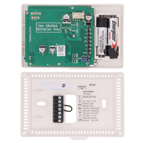 Main product image of Dual Power Non-Programmable Thermostat, Horizontal Mount (1 Heat - 1 Cool)