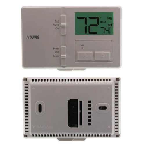 P111 - Lux P111 - Dual Power Non-Programmable Thermostat, Horizontal ...