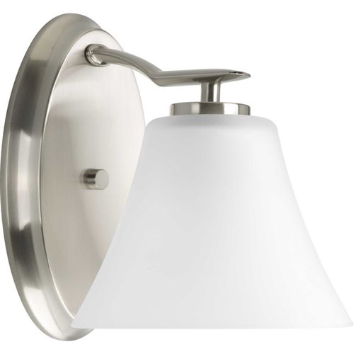 Main product image of Bravo 1 Light Brushed Nickel Etched Glass Modern Bath Vanity Light