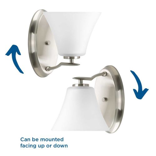 Main product image of Bravo 1 Light Brushed Nickel Etched Glass Modern Bath Vanity Light