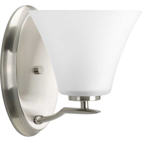 Main product image of Bravo 1 Light Brushed Nickel Etched Glass Modern Bath Vanity Light