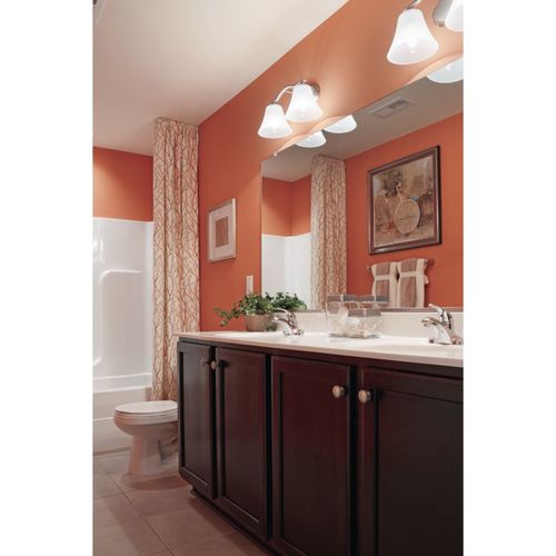 Main product image of Bravo 2 Light Brushed Nickel Etched Glass Modern Bath Vanity Light