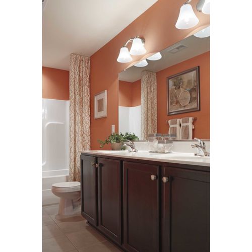 Main product image of Bravo 2 Light Brushed Nickel Etched Glass Modern Bath Vanity Light