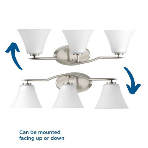 Main product image of Bravo 3 Light Brushed Nickel Etched Glass Modern Bath Vanity Light