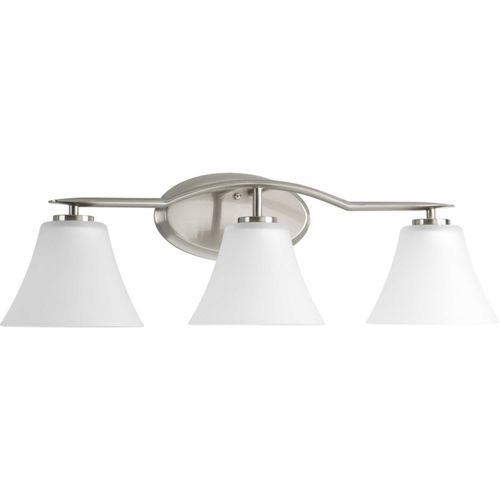 Main product image of Bravo 3 Light Brushed Nickel Etched Glass Modern Bath Vanity Light