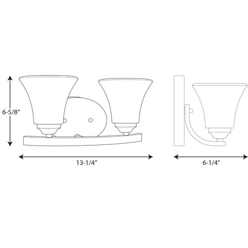 Main product image of Adorn 2 Light Brushed Nickel Etched Glass Traditional Bath Vanity Light
