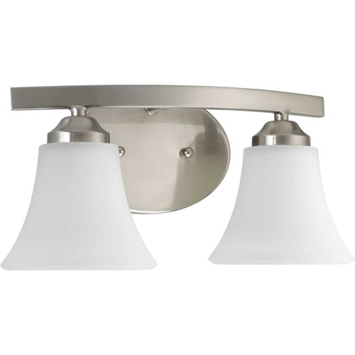 Main product image of Adorn 2 Light Brushed Nickel Etched Glass Traditional Bath Vanity Light