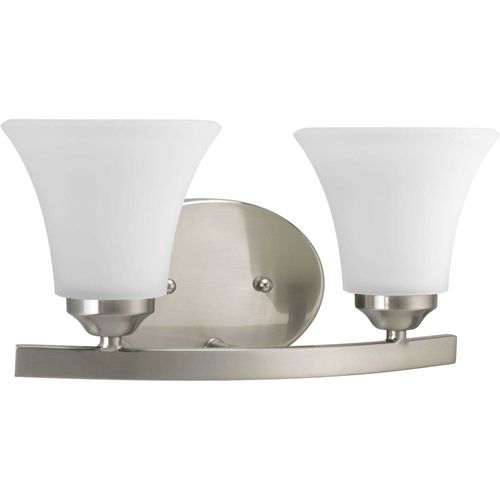 Main product image of Adorn 2 Light Brushed Nickel Etched Glass Traditional Bath Vanity Light