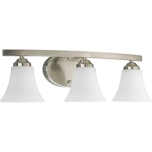 Main product image of Adorn 3 Light Brushed Nickel Etched Glass Traditional Bath Vanity Light