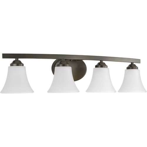 Main product image of Adorn 4 Light Brushed Nickel Etched Glass Traditional Bath Vanity Light