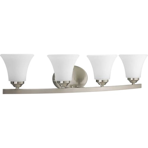 Main product image of Adorn 4 Light Brushed Nickel Etched Glass Traditional Bath Vanity Light
