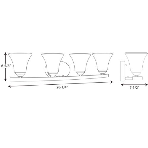 Main product image of Adorn 4 Light Polished Chrome Etched Glass Traditional Bath Vanity Light