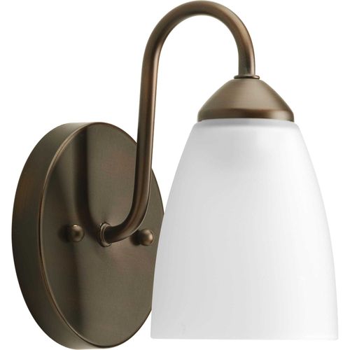 Main product image of Gather 1 Light Antique Bronze Etched Glass Traditional Bath Vanity Light