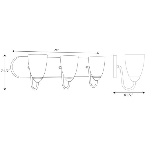 Main product image of Gather 3 Light Polished Chrome Etched Glass Traditional Bath Vanity Light