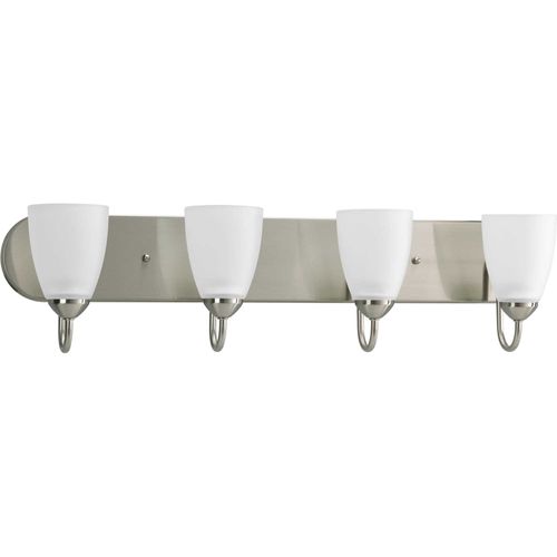 Main product image of Gather 4 Light Brushed Nickel Etched Glass Traditional Bath Vanity Light