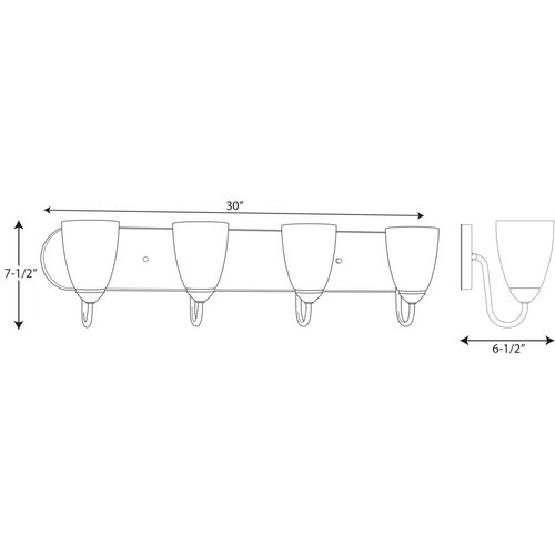 Main product image of Gather 4 Light Polished Chrome Etched Glass Traditional Bath Vanity Light