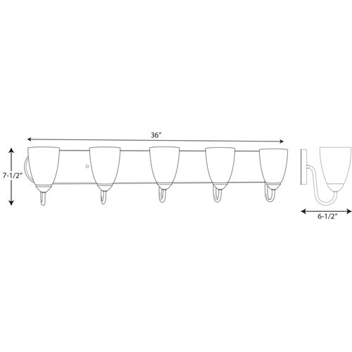 Main product image of Gather 5 Light Brushed Nickel Etched Glass Traditional Bath Vanity Light