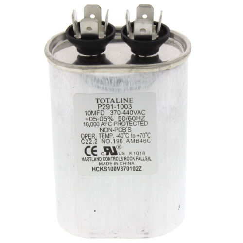 Main product image of 370V Oval Run Capacitor, 10 MFD