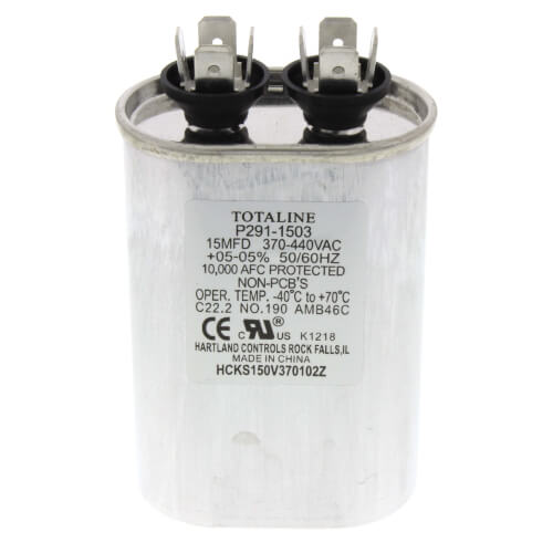 Main product image of 370V Oval Run Capacitor, 15 MFD, P291-1503