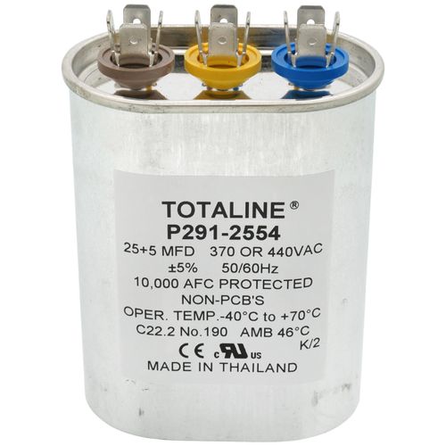 Main product image of 440V Oval Dual Capacitor, 25/5 MFD, P291-2554