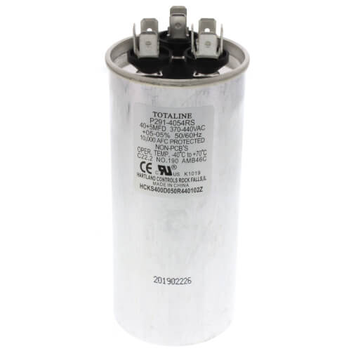 Main product image of 440V Round Dual Capacitor 40/5 MFD, P291-4054RS