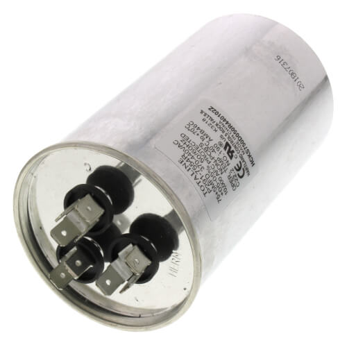 Main product image of 440V Dual Round Run Capacitor, 75/5 MFD, P291-7554R