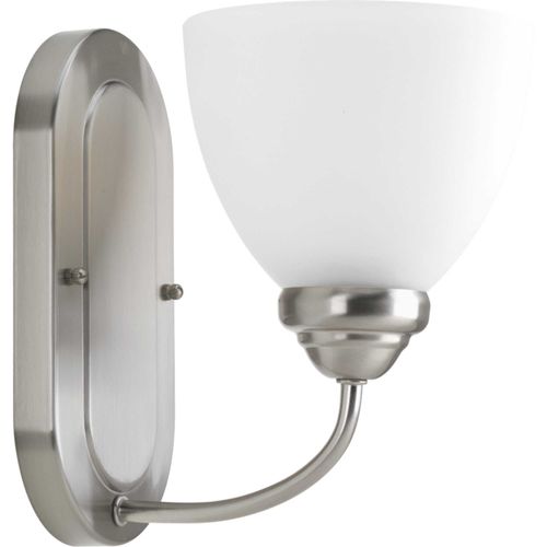 Main product image of Heart 1 Light Brushed Nickel Etched Glass Farmhouse Bath Vanity Light