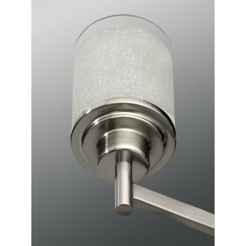 Main product image of Alexa 3 Light Brushed Nickel Etched Linen w/ Clear Edge Glass Modern Bath Vanity Light