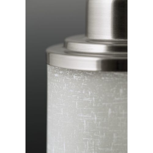 Main product image of Alexa 3 Light Brushed Nickel Etched Linen w/ Clear Edge Glass Modern Bath Vanity Light