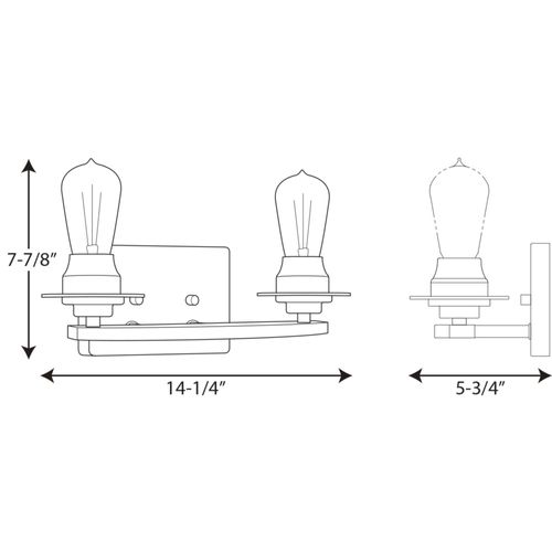 Main product image of Debut 2 Light Graphite Farmhouse Bath Vanity Light