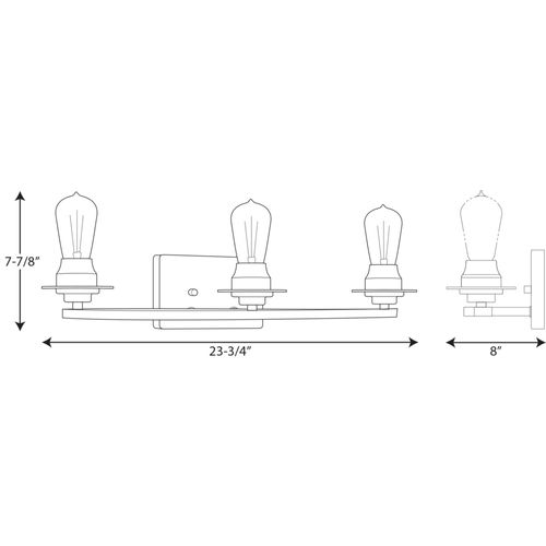 Main product image of Debut 3 Light Graphite Farmhouse Bath Vanity Light