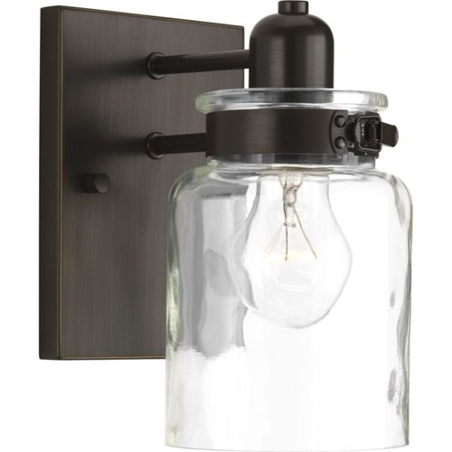 Main product image of Calhoun 1 Light Antique Bronze Clear Glass Farmhouse Bath Vanity Light
