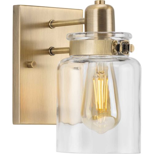 Main product image of Calhoun 1 Light Antique Bronze Clear Glass Farmhouse Bath Vanity Light