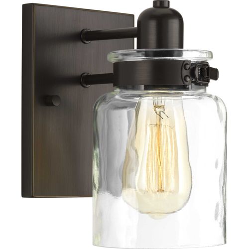 Main product image of Calhoun 1 Light Antique Bronze Clear Glass Farmhouse Bath Vanity Light